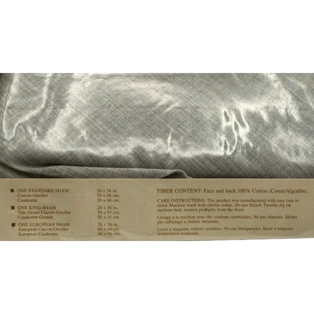 Ralph Lauren (1) Euro Pillow Sham Morgan Heather Light Gray Ardsley Vintage NOS